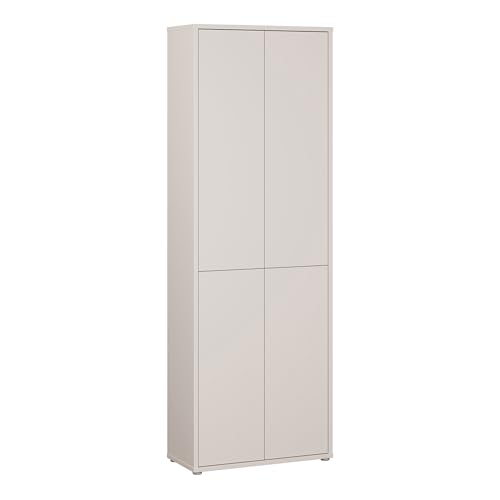 Forte Alice Springs Hochschrank 50, modern-minimalistisch, 4-türig, Wohn-/Esszimmer, Holzwerkstoff, Kaschmir Beige, 74,5 cm breit x 214,3 cm hoch x 34,9 cm tief