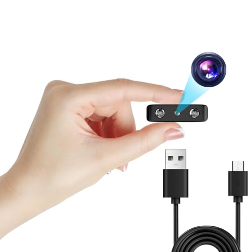 IVVHVVI Mini Kamera-1080P HD Kleine Kamera-Batteriebetriebene Kamera, Nachtsicht, Bewegungserkennung, EIN-Knopf-Bedienung, für den Innen- und Außenbereich geeignet
