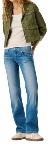 Pepe Jeans Damen Straight Jeans LW Venus Jeans, Blau (Denim-3AB), 28W / 32L