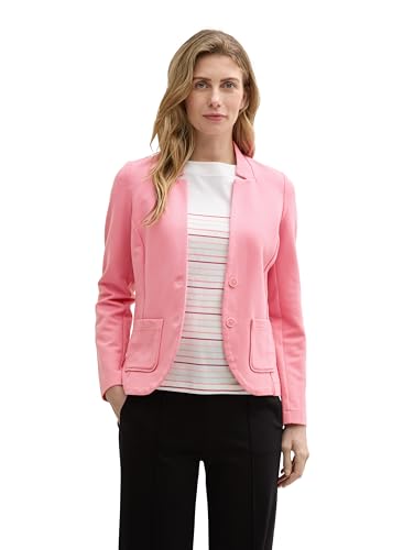TOM TAILOR Damen 1038703 Basic Ottoman Blazer mit Taschen, 15116 - Bright Rose, M
