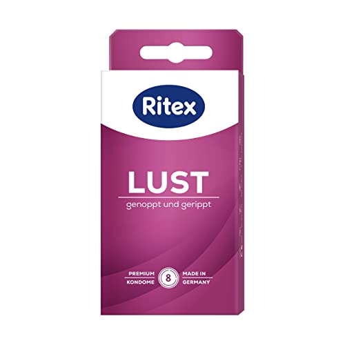 Ritex Kondome Lust – stimulierende Noppen & Rippen – 8 Stück