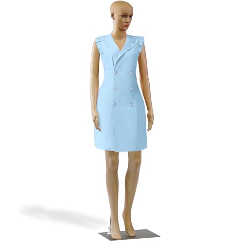 SereneLife Damen-Puppenmodell, 175 cm hoch, Mit verstellbarem Kopf, Flexiblen Extremitäten und abnehmbarem Design, Perfekt für Bekleidungsgeschäfte, Boutiquen, Ausstellungen und mehr