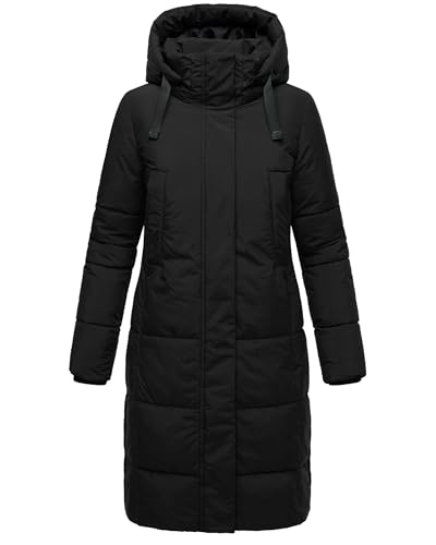 MARIKOO Damen Winter-Steppmantel Laryaa XVI mit Abnehmbarer Kapuze