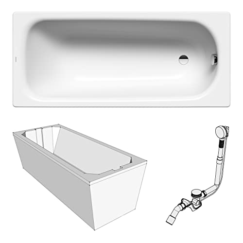 Kaldewei Saniform Plus Stahl Badewanne inkl. Wannenträger und Ablaufgarnitur (170 x 75 cm)
