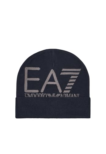Emporio Armani EA7 Beanie Hat Mountain Visibility Mütze Herren, Blau/Volcanic, 56