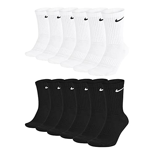 Nike Unisex Trainingssocken Everyday Cushioned Crew Socks SX7664 6 Paar, Größe:38-42, Artikel:-010 black + 100 white