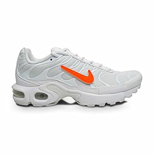 NIKE Juniors Tuned 1 Air Max Plus BG - CQ7514100 - White/Photo Blue/Total Orange (UK 6), weiß, 39 EU