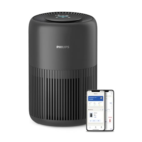 Philips Luftreiniger 900 Serie, HEPA NanoProtect + Aktivkohlefilter, CADR 250m³/h für 65m² Allergiker, leise, intelligent und energieeffizient (AC0951/13), Schwarz