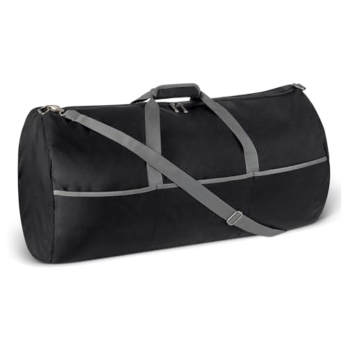 Amazon Essentials 82,3cm extra große faltbare Nylon-Reisetasche für Reisen/Aufbewahrung mit Reißverschlusstaschen, 150l, 22,7kg Tragkraft, schwarz (früher Amazon Basics)