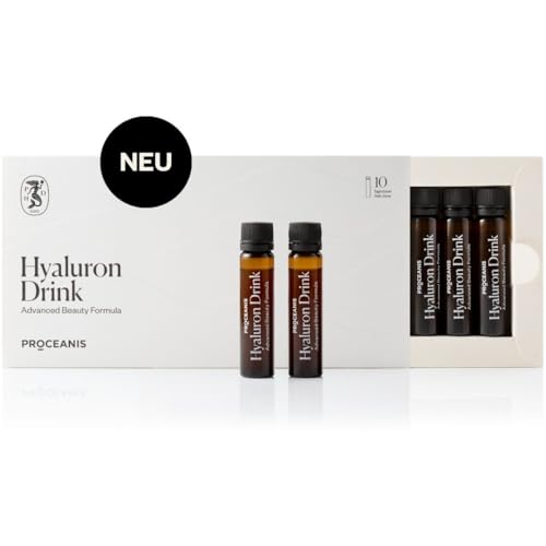 PROCEANIS Hyaluron Ampullen zum Trinken (Hyaluronsäure hochdosiert) - Hyaluron Drink für natürlich schöne Haut, Haare, Nägel - 100% Vegan (10 Tage Trinkkur)