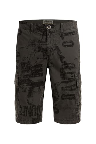 Camp David Herren Cargo Shorts mit All Over Print Dark Wood, XL