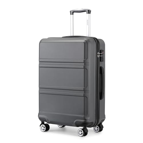 KONO Koffer Groß Leicht Hartschalenkoffer Trolley Reisekoffer mit 4 Rollen und TSA Schloss, 75x48x30cm, 97.3Liter, Zwillingsrollen Rollkoffer, ABS+PC Hartschale (Grau, XL)