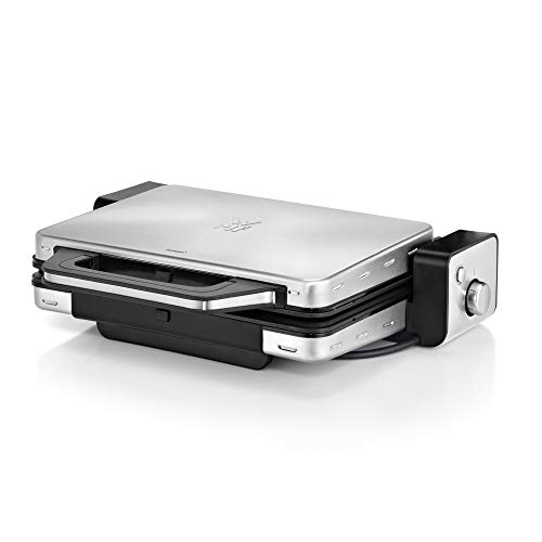 WMF Lono Kontaktgrill 2-in-1, Tischgrill, Plattengriller, Kontaktgrill abnehmbare Platten, spülmaschinenfeste Grillplatten, 2100 W