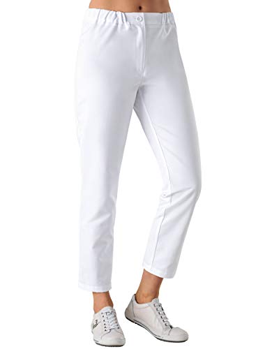 CLINIC DRESS Hose für Damen 7/8 Länge lässige Beinweite Schrittlänge ca. 70 cm 2 Gesäßtaschen Relaxed fit 95 Grad Wäsche weiß, 36