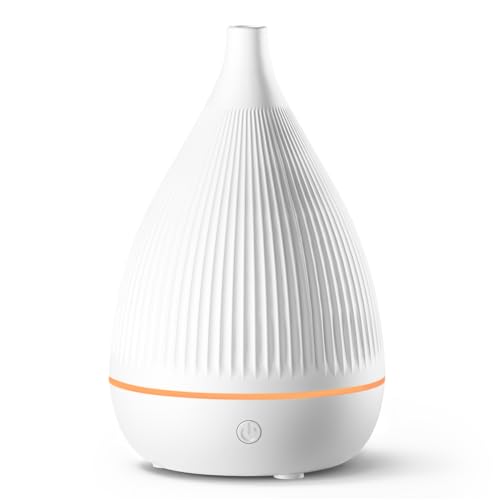 Soulorigin Ultraschall-Diffuser für ätherische Öle, Haushalts-Aromatikdiffuser, 7 Farbwechseln und ultraleiser Betrieb, tragbarer Haushalts-Aromatikbefeuchter ohne Bisphenol A (weiß)