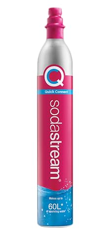 Sodastream Quick Connect CO2-Zylinder, Reservezylinder für bis zu 60LSprudelwasser, Pink, kompatibel mit Terra, E-Terra, Duo, E-Duo, Art, Gaia, Crystal 3.0 und ENSO