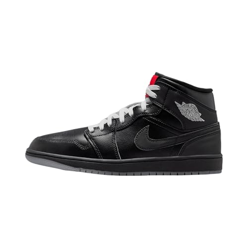 Air Jordan 1 Mid SE Herrenschuhe (HV5177-010, Black/White/Wolf Grey/Black), Schwarz/Weiß/Wolfgrau/Schwarz, 45.5 EU