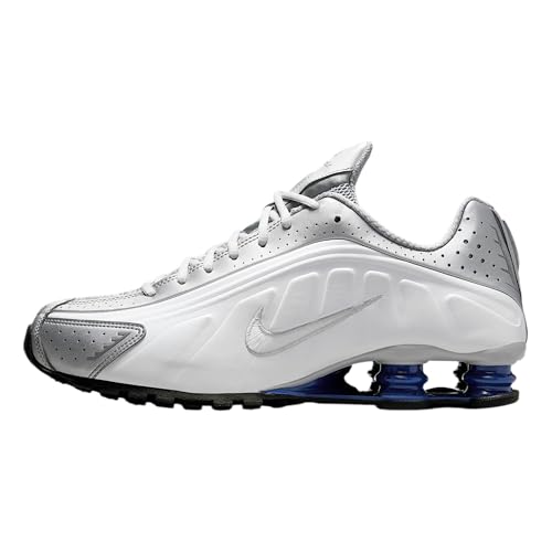 NIKE Herren Shox R4 Sneaker, White White Metallic Silver, 47 EU
