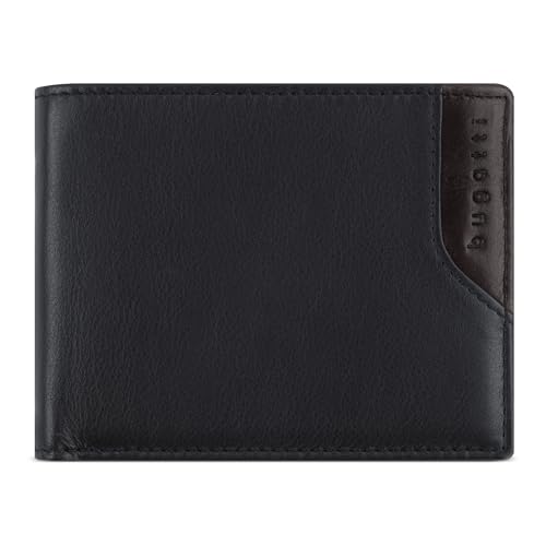 bugatti Corso Deluxe Geldbörse mit RFID-Schutz, Querformat aus echtem Leder, schwarz