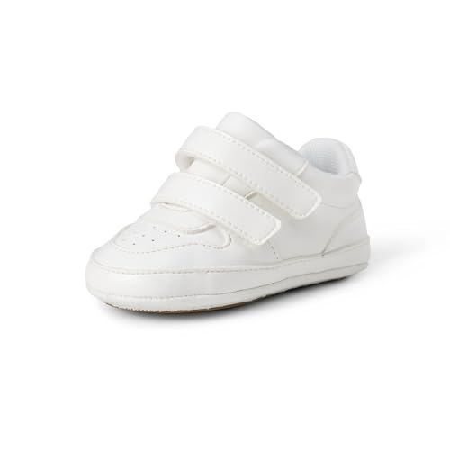 Amazon Essentials Unisex Baby Sneaker mit Klettverschluss für den Tennisplatz, Weiß, 18 EU