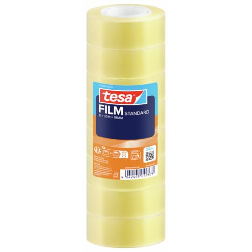 tesa tesafilm Standard Klebeband - transparent - 33 m x 19 mm - 8 Stück