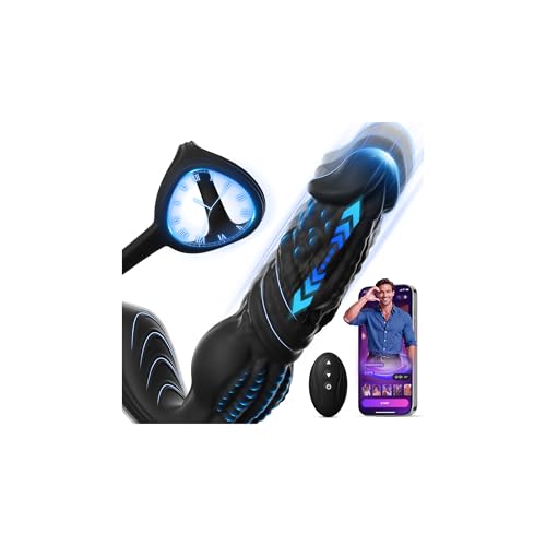 Analvibratoren für Mann Dildo Prostata Stimulation Sex Spielzeug für die Männer mit Penisring, KI-Interaktion Analplug Anal Dildo Vibrator 9x9 Stoß- Vibrationsmodi Vibratorensets für Paare Sex Toys
