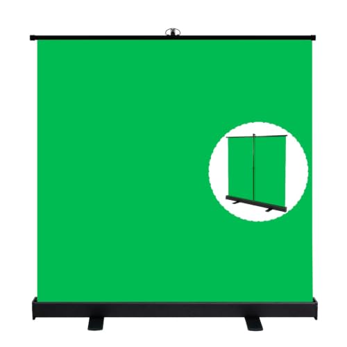 EMART Greenscreen 197x195 cm, Green Screen Roll-up mit Ständer