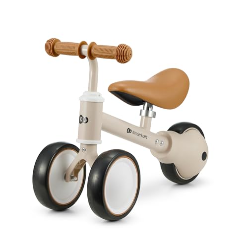 Kinderkraft Laufrad Cutie, Lernlaufrad, Kinderlaufrad, Lauflernrad, Fahrrad ohne Pedale, Dreirad, Aus Metall, Modernes Design, Sichere Konstruktion, für Kinder ab 1 Jahr, Beige