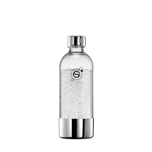 sodastream 1L ENSO Kunststoffflasche - kompatibel mit ENSO, TERRA, ART, GAIA Wassersprudler, spülmaschinengeeignete Wasserflasche, 1er-Pack Sprudelflasche, BPA-frei, Metall-Optik