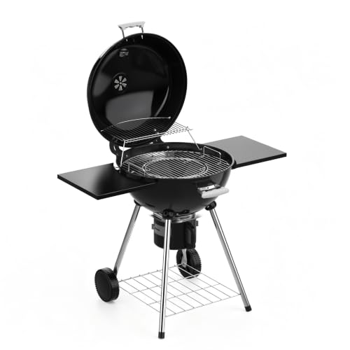 KOBENDA Kugelgrill Holzkohle, großer Holzkohlegrill mit Deckel, Thermometer