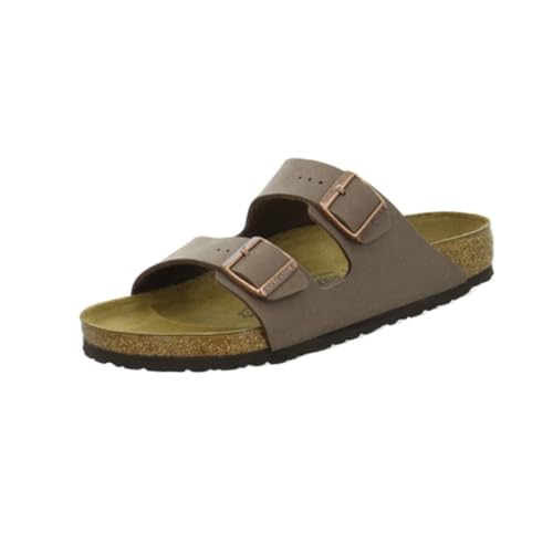 BIRKENSTOCK Unisex-Erwachsene Arizona Birko-Flor Pantoletten, Braun (Mocca), 43 (normal)