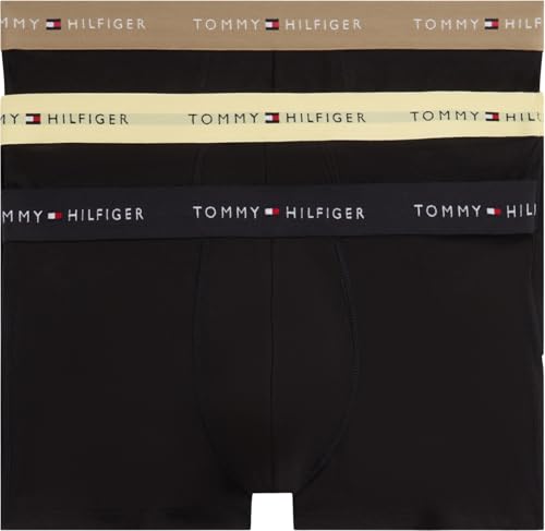 Tommy Hilfiger Herren 3er Pack Boxershorts Trunks aus Baumwolle mit Stretch, Schwarz (Blk/Citrnela/Woodridge), L