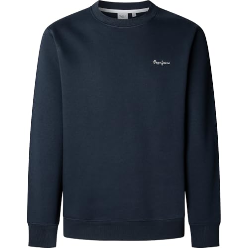 Pepe Jeans Herren Macbeth SMALL Logo Plain Crew Sweatshirt, Blau (Dulwich Blue), M, Blau (Dulwich Blue), M