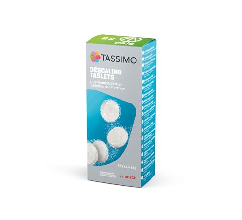 Bosch Entkalkungstabletten TCZ6004, längere Haltbarkeit, entfernt Kalkablagerungen, schützt vor Korrosion, passend für alle Tassimo Kapselmaschinen