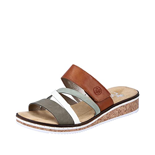 Rieker Damen Sandalen V3652-91 grün Gr. 39