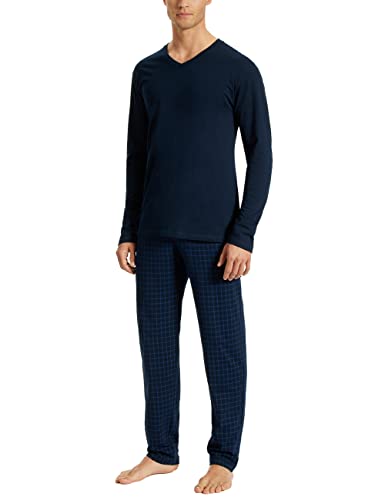 Uncover by Schiesser Herren Schlafanzug lang, Nachtblau, 54