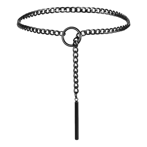 YingMengZhiGe Choker Kette Damen Punk,70cm Edelstahl Gothic Schmuck,Verstellbar Goth Accessoires,Choker Damen,Gothic Accessoires Emo Halskette,O-Ring Schloss Slip Kette für Männer und Frauen