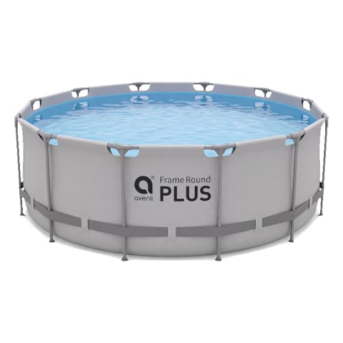 Avenli Frame Plus Pool 366x122cm ohne Zubehör, grau Stahlrahmenpool rund, 10.756 L Aufstellpool Framepool Gartenpool Schwimmbecken Swimmingpool