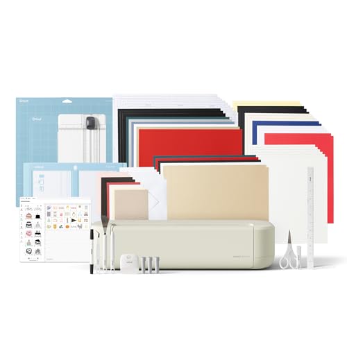 Cricut Explore® 5 Deluxe Bundle + Digitale Inhalte. Intelligente Schneidemaschine – perfekt für Projekte wie individuelle Vinyl-Aufkleber, T-Shirts, vollfarbige Sticker, Karten und mehr.