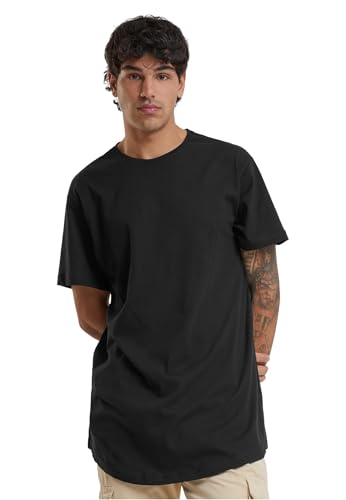 Urban Classics Herren Geformtes langes T-Shirt, Schwarz, 4XL