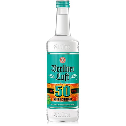 Berliner Luft Super Strong | Kultiger Pfefferminzlikör Super Strong Edition | Frisch & minzig | Vegan & glutenfrei | Made in Berlin | 50% Vol. | 0,7 L