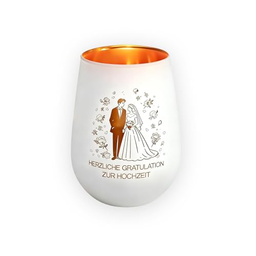 Hochzeitsgeschenke für Brautpaar, Teelichthalter Windlicht Glas Mit Gravur, Kerzenhalter, Hochzeitstag Geschenk
