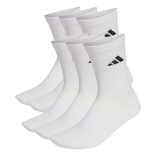 adidas Unisex CUSHIONED CREW SOCKS 6 PAIR PACK, white/white/black, 40-42