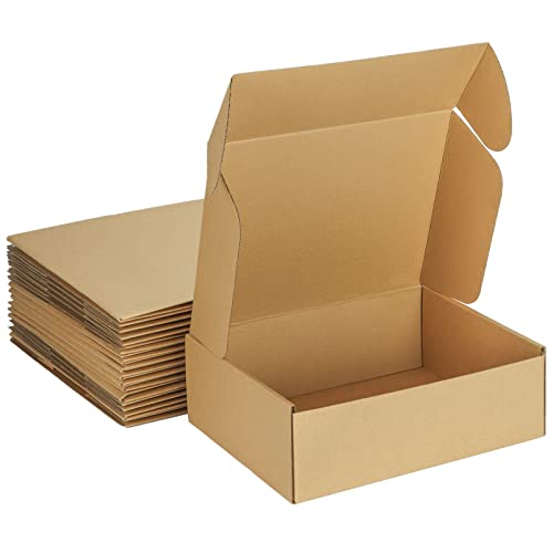 HORLIMER 20 Stück Versandkarton Klein Karton Box, 30,5x22,9x10,2 cm Verpackungskartons aus Wellpappe für Warensendung, Geschenkbox, Faltkarton, Postkarton(Braun)