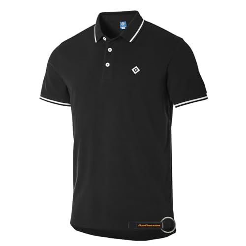 Hamburger SV HSV Poloshirt Gerd, Offizieller Fanartikel, Schwarzes Polo mit gestickter Raute, 100% Bio-Baumwolle, klassisch & nachhaltig