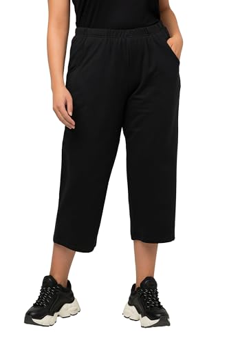 Ulla Popken Damen große Größen 7/8 Hose, Schwarz (Schwarz 10), 50-52, 641038