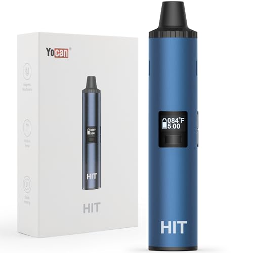 Yocan HIT Vaporizer, Kräuter Verdampfer mit 93-249°C Temperaturregelung und Keramik-Heizkammer, Tragbarer Kraut-Verdampfer Pen, 1400 mAh Akku, OLED-Display, Einfache Reinigung (Blau)