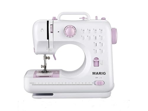 Nähmaschine für Einsteiger mit 2-fach Doppelfaden/Nähen mit 12 eingebauten Nähten/Mini Nähmaschine/Haushaltsnähmaschine/Tragbare elektrische Nähmaschine