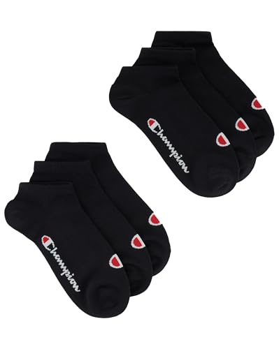Champion Unisex Basics 6pk Sneaker Freizeitsocken, Schwarz, 43-46 EU