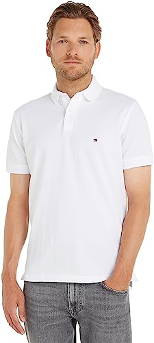 Tommy Hilfiger Herren Poloshirt Kurzarm 1985 Regular Fit, Weiß (White), L